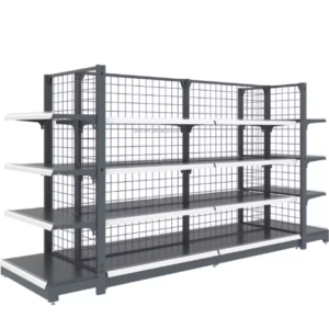 Factory Customized Heavy Duty Gondola Rack Supermarket Shelf Display Stand White Single-Sided Steel for Retail Grocery